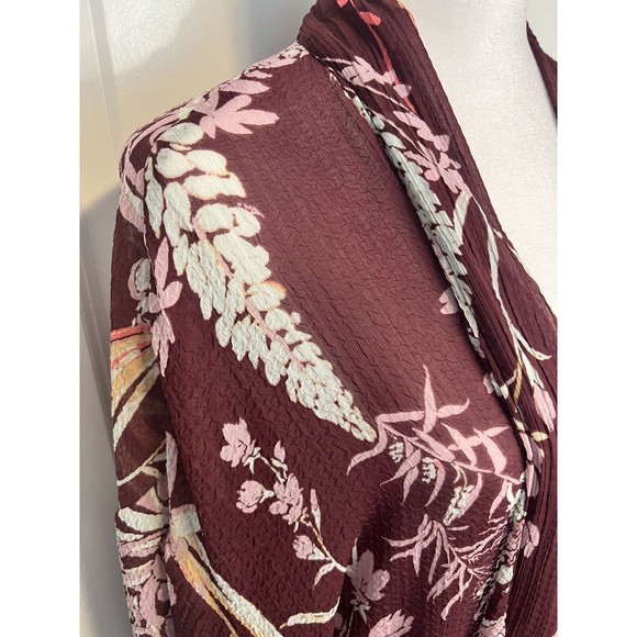 Free People Intimate Floral Duster Cover Up Open Front Lightweight Size Small S - Picture 7 of 16